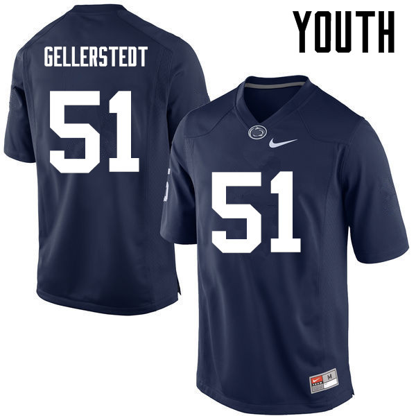 NCAA Nike Youth Penn State Nittany Lions Alex Gellerstedt #51 College Football Authentic Navy Stitched Jersey IVB6598QU